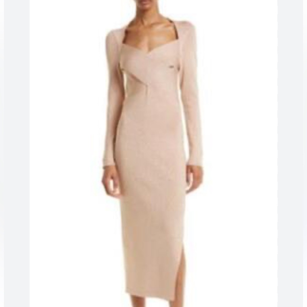 Ted Baker London TABYTHA Elegant Long Sleeve Metallic Midi Dress